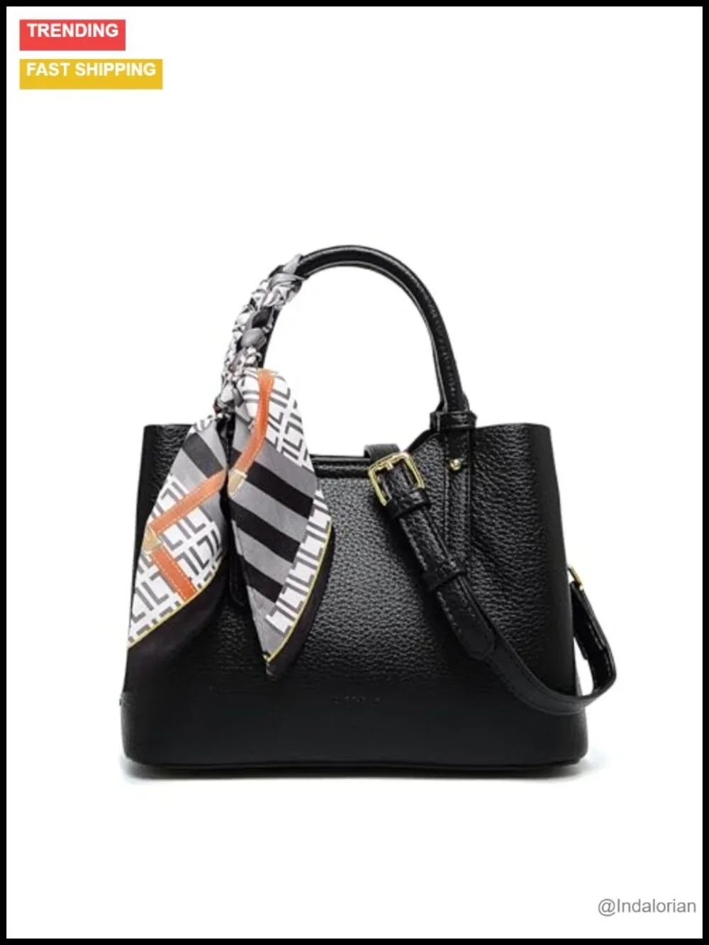 Waterproof Faux Leather Top Handle Shoulder Bag with Wallet Function